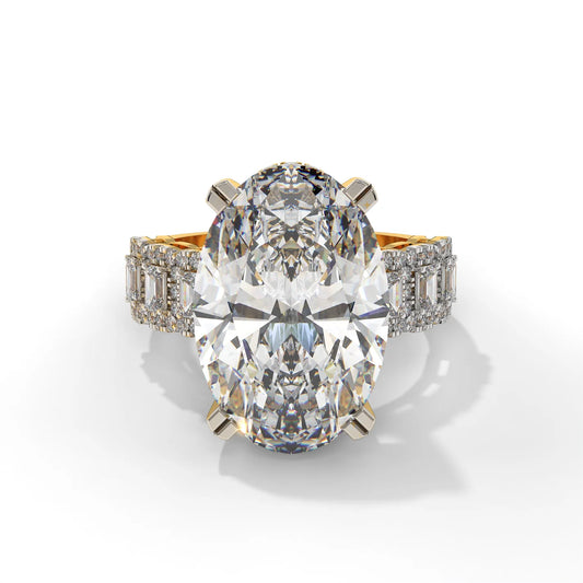 Monarch 10 Ct Oval Engagement Ring in Lab Grown Diamond