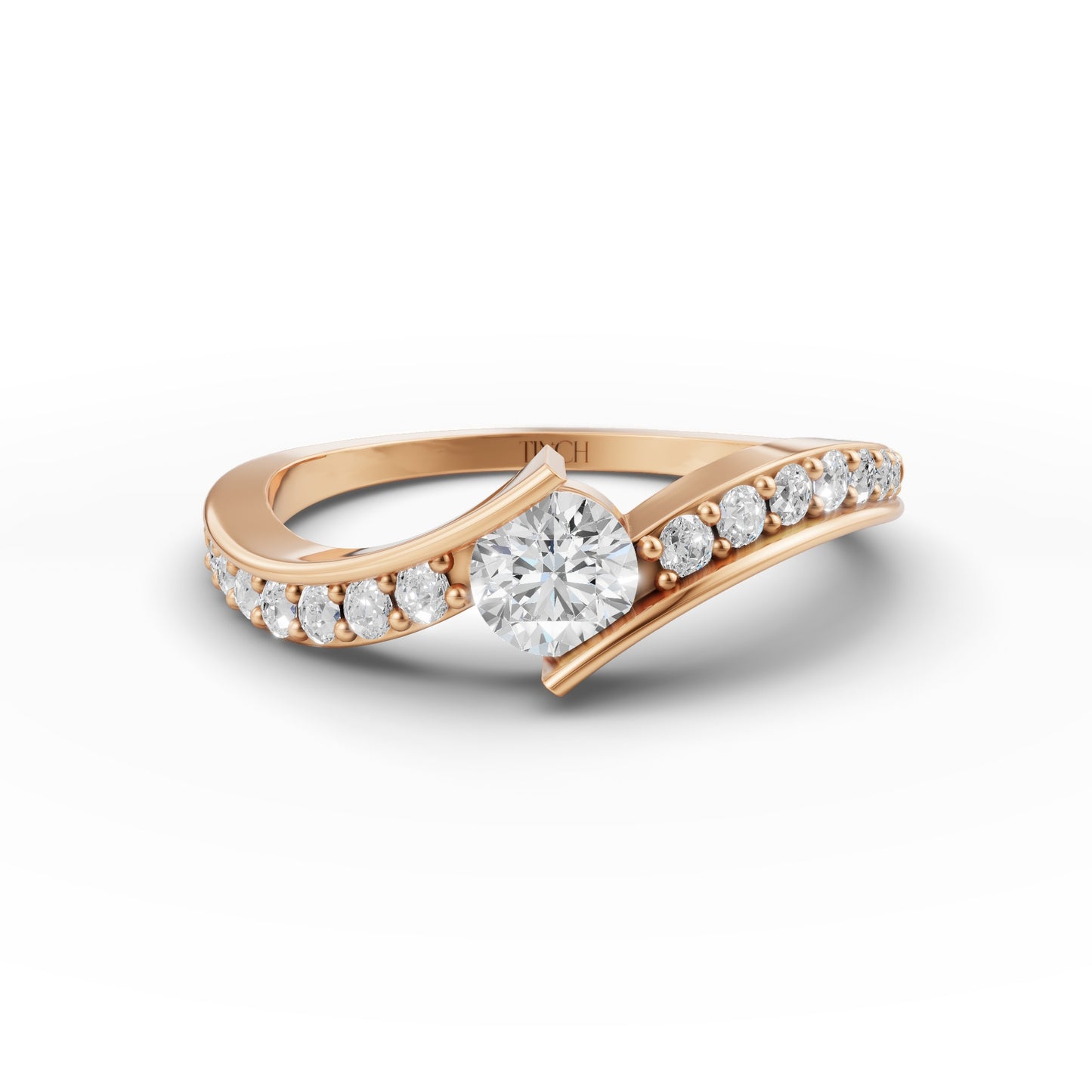 Wave Stack Pinky Ring in Lab Grown Diamond
