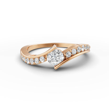 Wave Stack Pinky Ring in Lab Grown Diamond