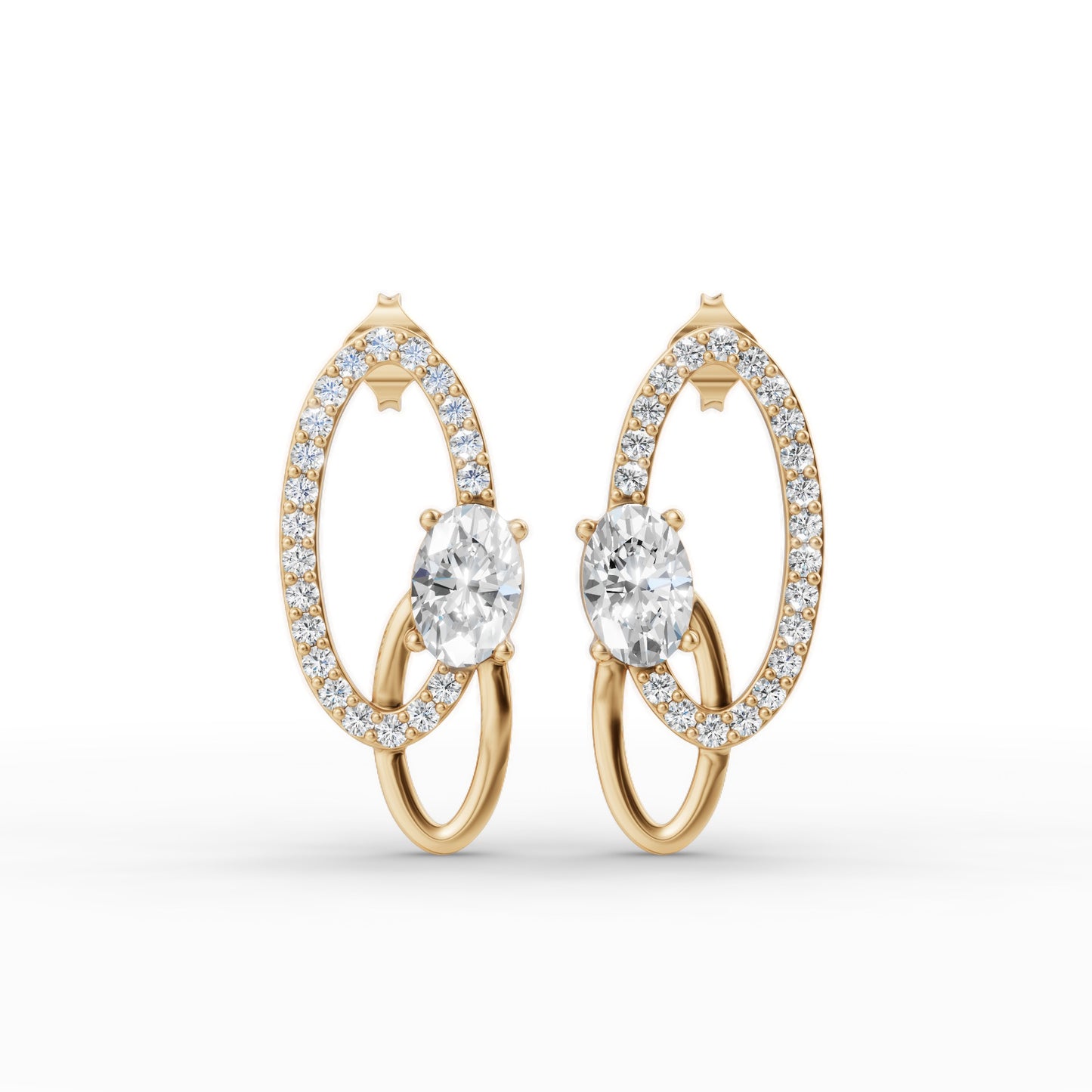 Aarika Oval Diamond Drop Earrings
