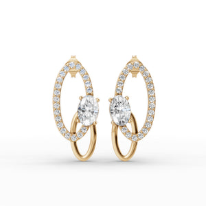 Aarika Oval Diamond Drop Earrings