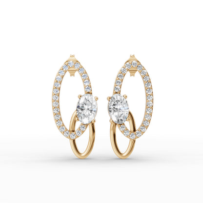 Aarika Oval Diamond Drop Earrings