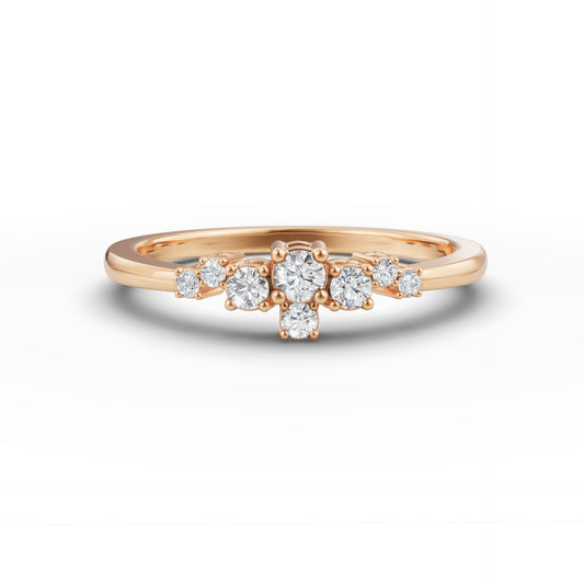 Petite Cluster Stack Ring in Lab Grown Diamond