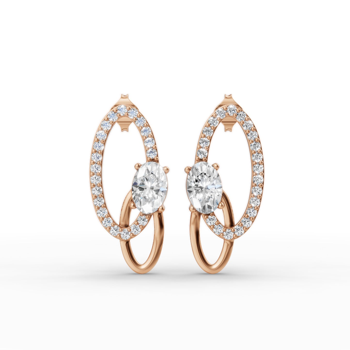 Aarika Oval Diamond Drop Earrings