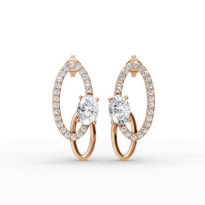 Aarika Oval Diamond Drop Earrings
