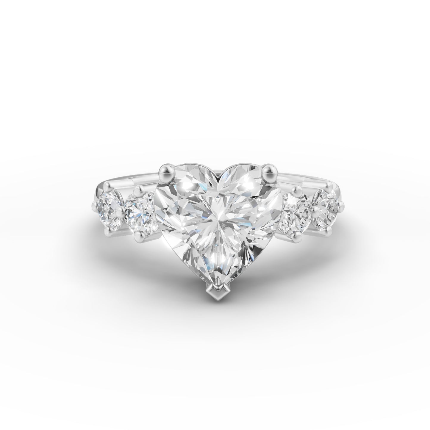 Classic Heart Solitaire Engagement Ring in Lab Grown Diamond