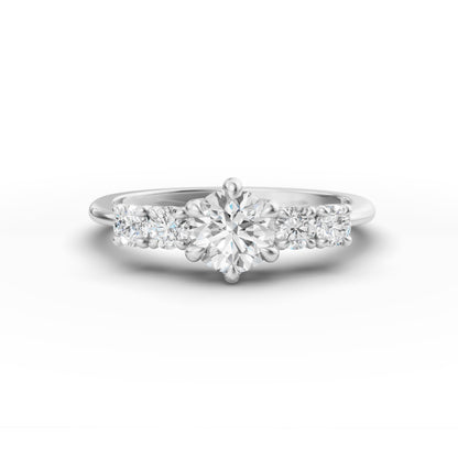 Petite Round Stack Ring in Lab Grown Diamond