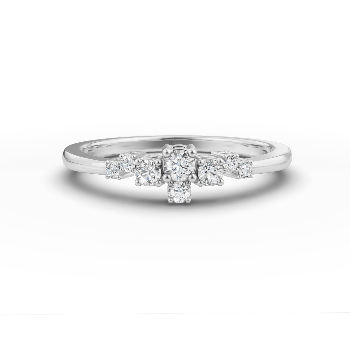 Petite Cluster Stack Ring in Lab Grown Diamond