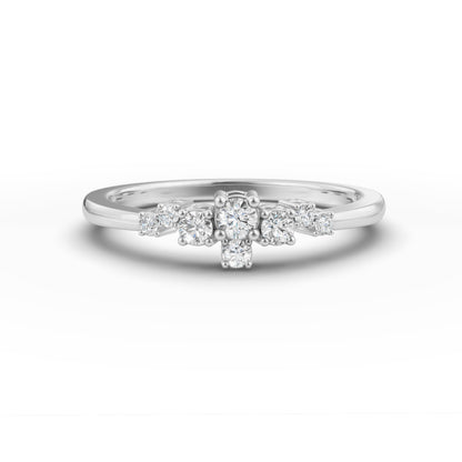 Petite Cluster Stack Ring in Lab Grown Diamond