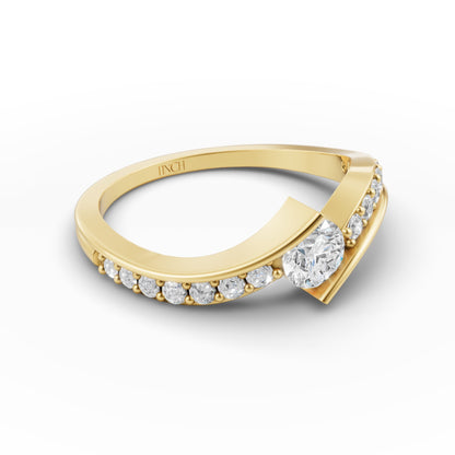 Wave Stack Pinky Ring in Lab Grown Diamond