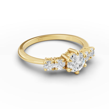 Petite Round Stack Ring in Lab Grown Diamond