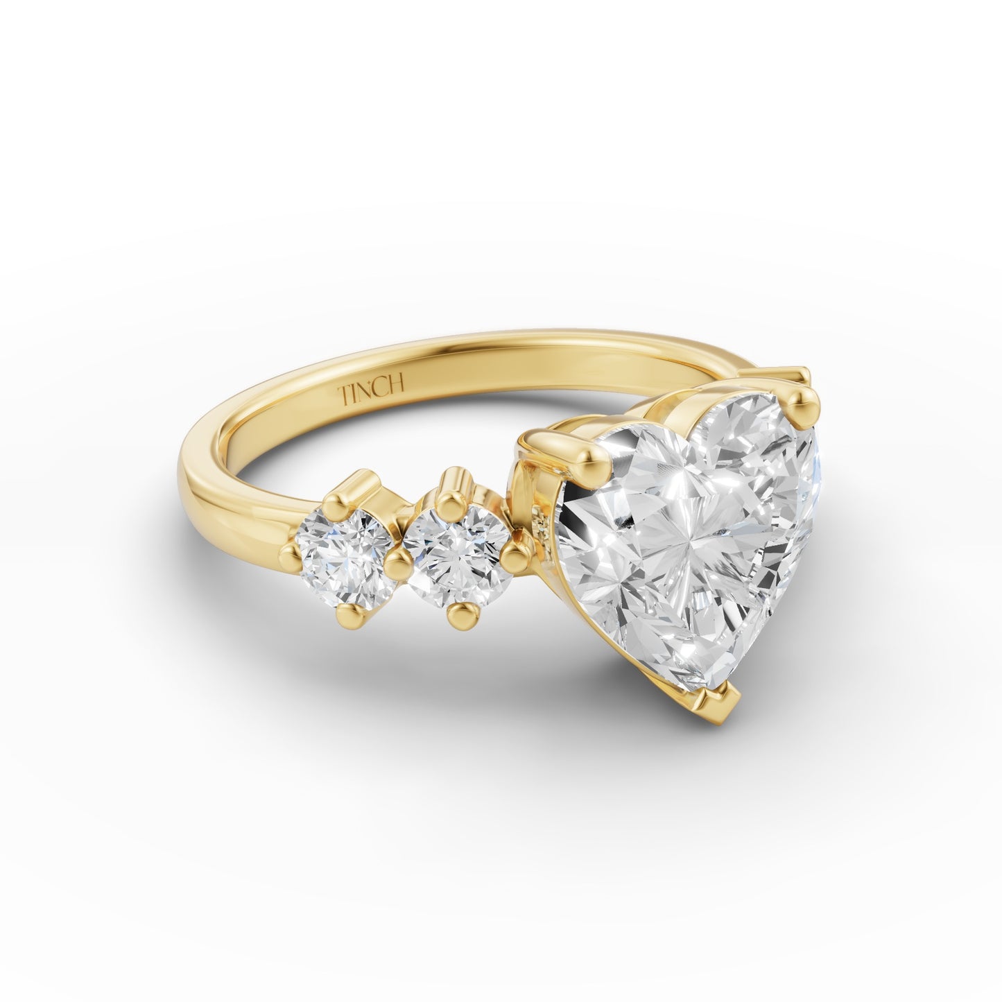 Classic Heart Solitaire Engagement Ring in Lab Grown Diamond