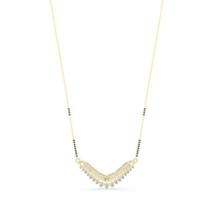 Lab grown diamond gold mangalsutra design for women bridal