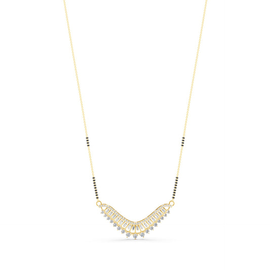 Royal Crescent Baguette Mangalsutra in Lab Grown Diamond