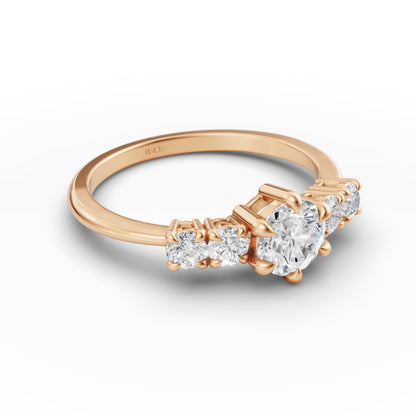 Petite Round Stack Ring in Lab Grown Diamond