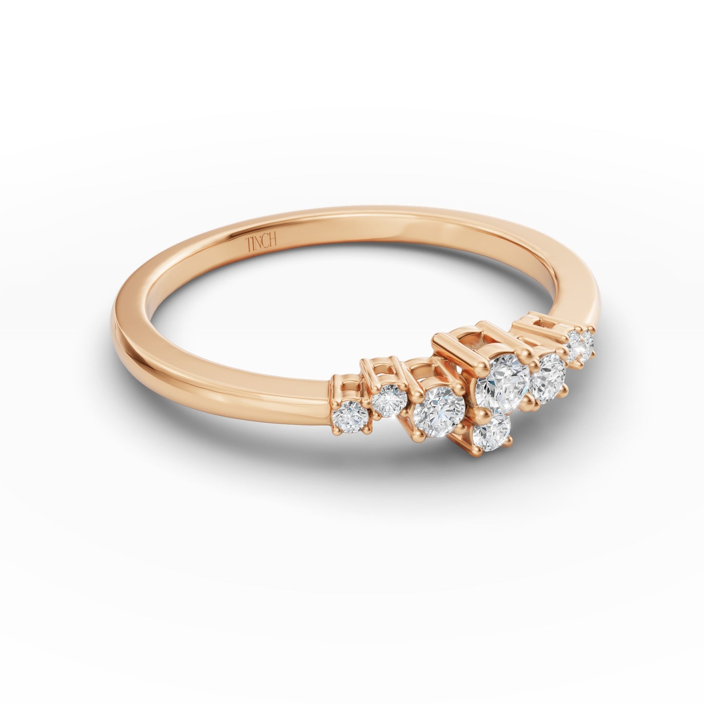 Petite Cluster Stack Ring in Lab Grown Diamond