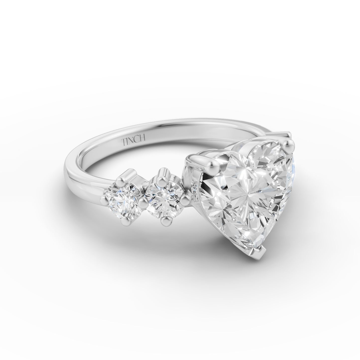 Classic Heart Solitaire Engagement Ring in Lab Grown Diamond