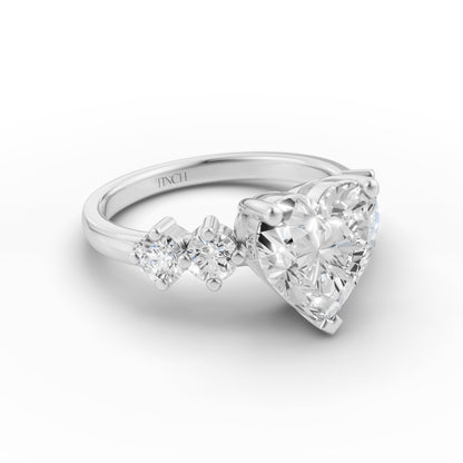 Classic Heart Solitaire Engagement Ring in Lab Grown Diamond