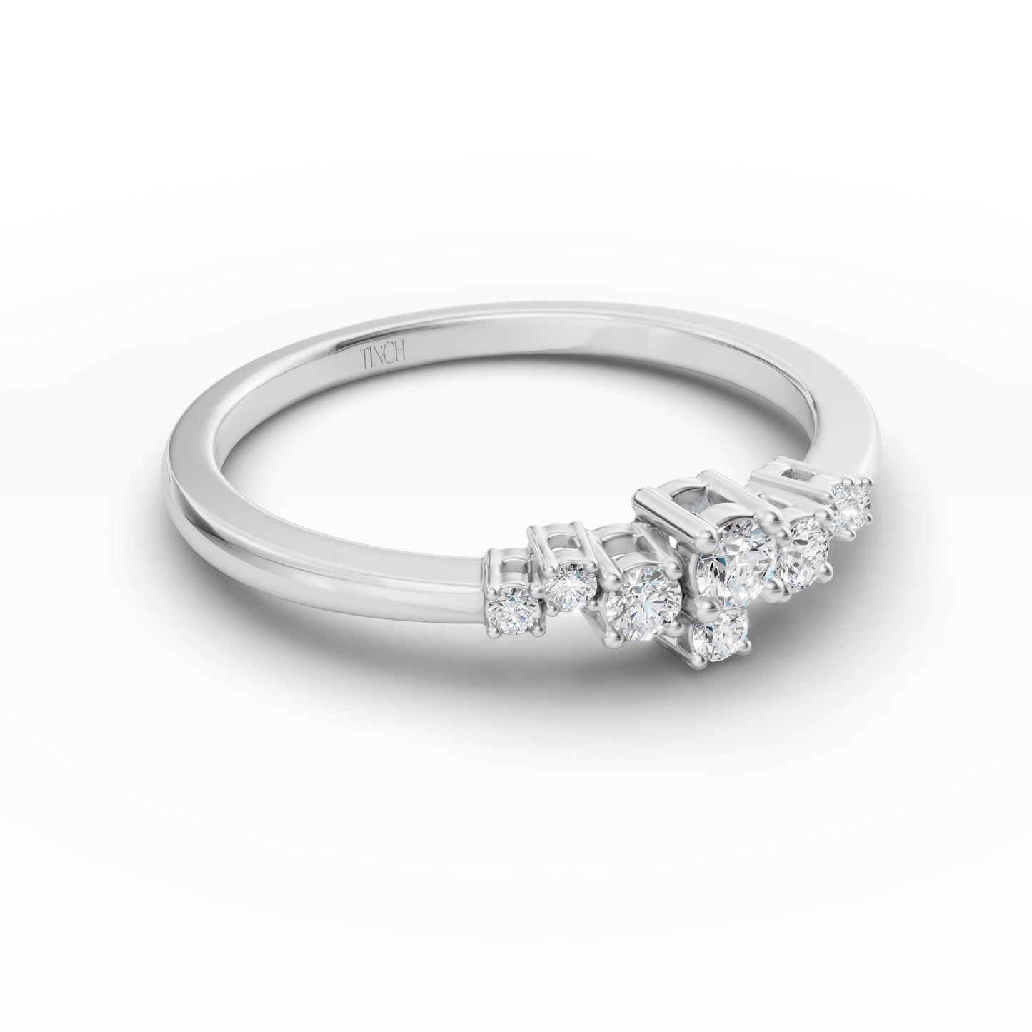 Petite Cluster Stack Ring in Lab Grown Diamond