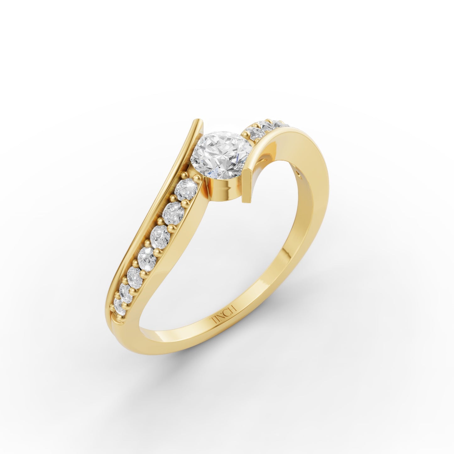 Wave Stack Pinky Ring in Lab Grown Diamond