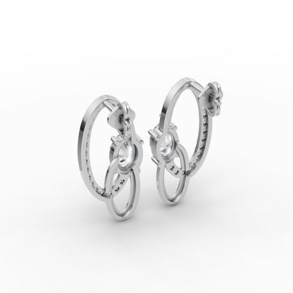 Aarika Oval Diamond Drop Earrings