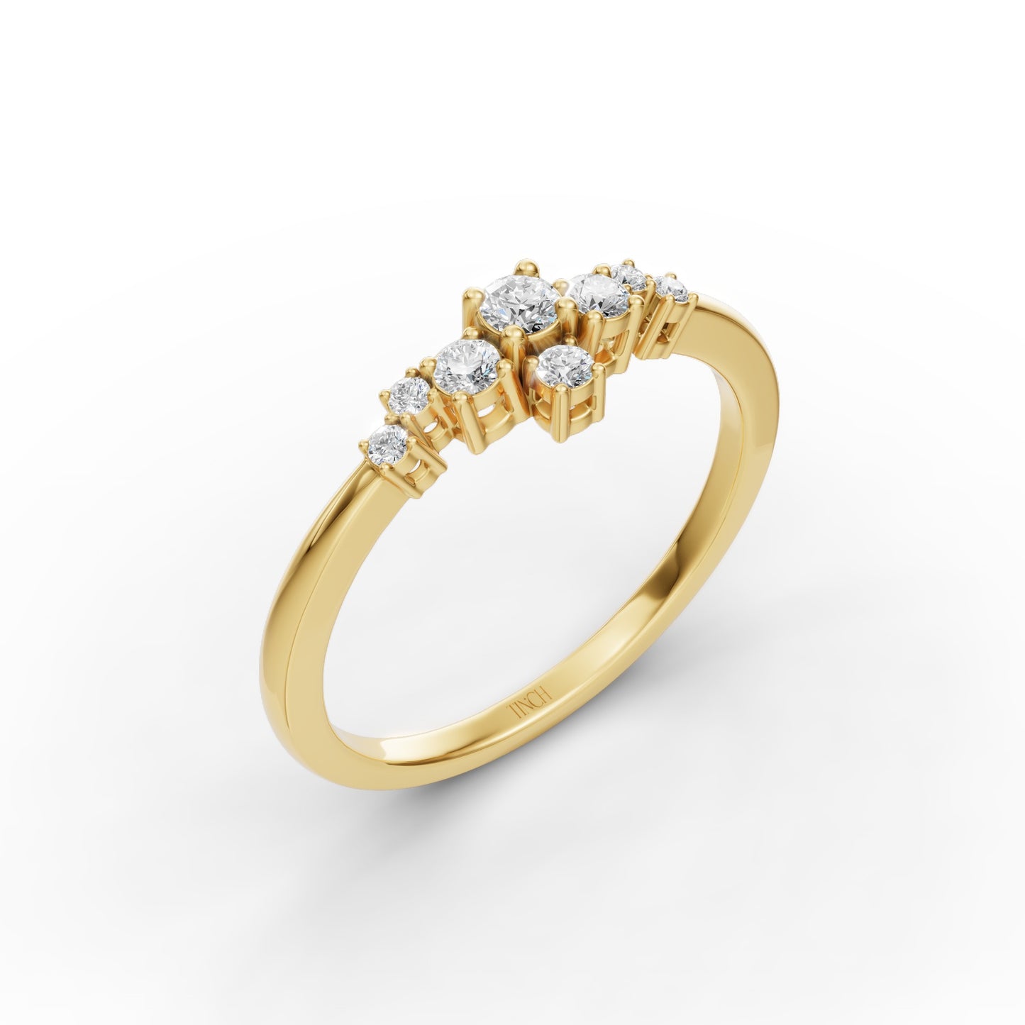 Petite Cluster Stack Ring in Lab Grown Diamond