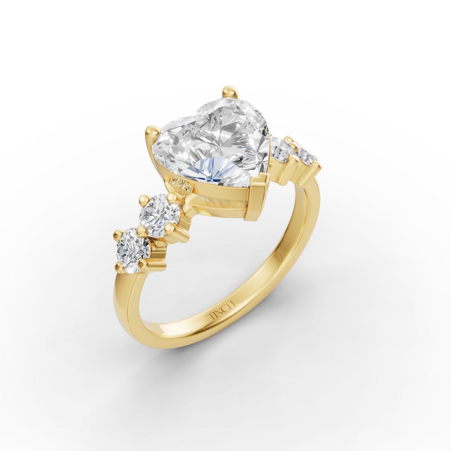 Classic Heart Solitaire Engagement Ring in Lab Grown Diamond
