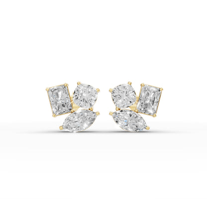 Diamond gold earrings for women daily wear