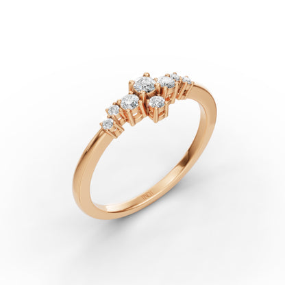 Petite Cluster Stack Ring in Lab Grown Diamond