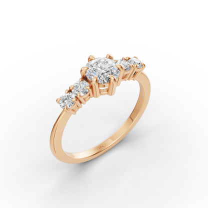 Petite Round Stack Ring in Lab Grown Diamond