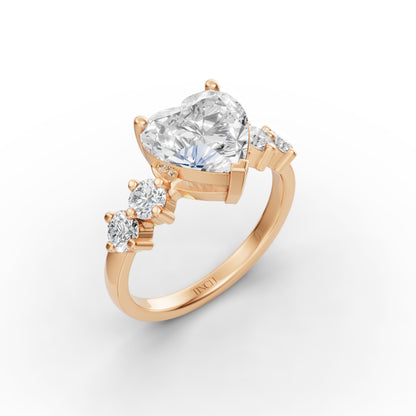 Classic Heart Solitaire Engagement Ring in Lab Grown Diamond
