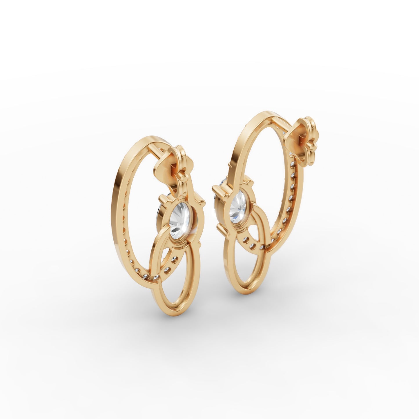 Aarika Oval Diamond Drop Earrings