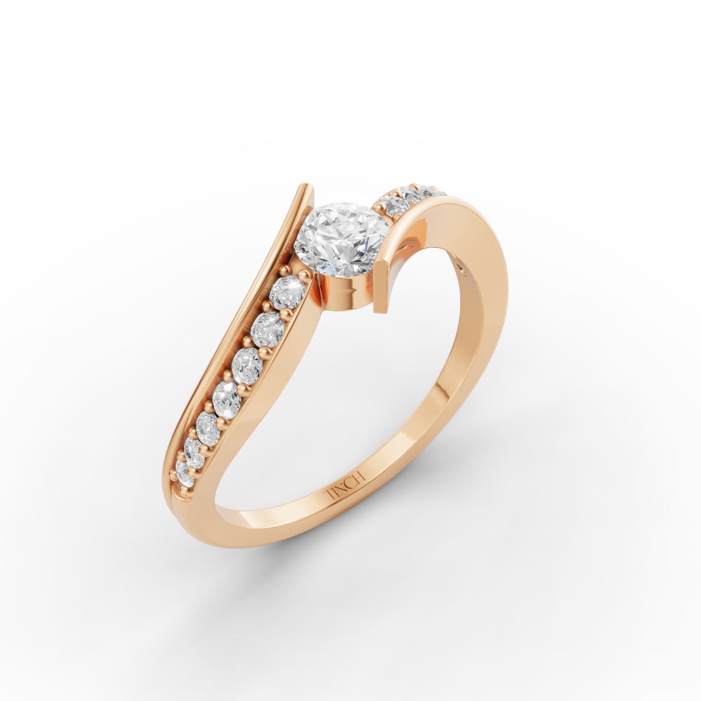 Wave Stack Pinky Ring in Lab Grown Diamond