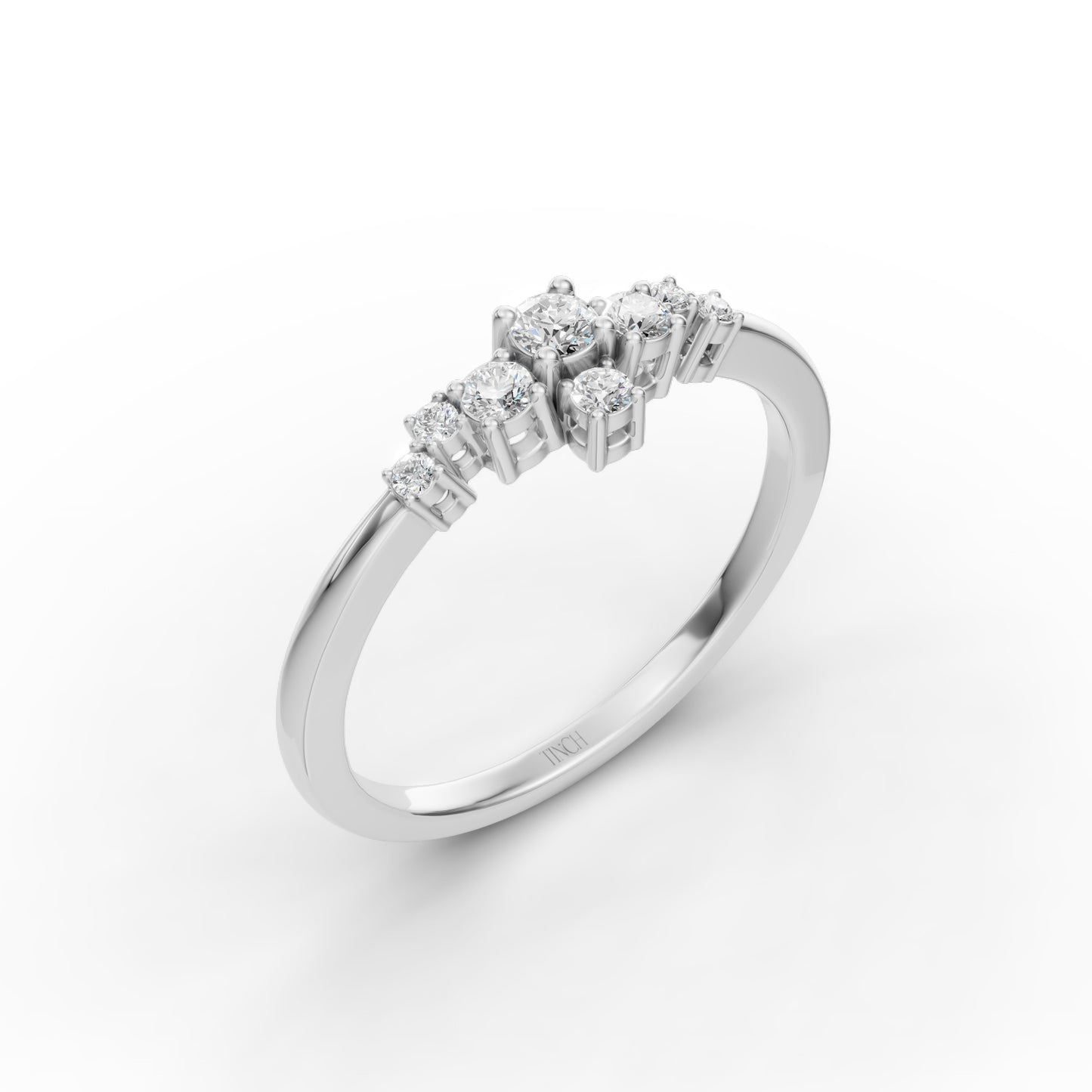 Petite Cluster Stack Ring in Lab Grown Diamond