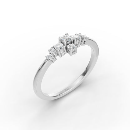 Petite Cluster Stack Ring in Lab Grown Diamond