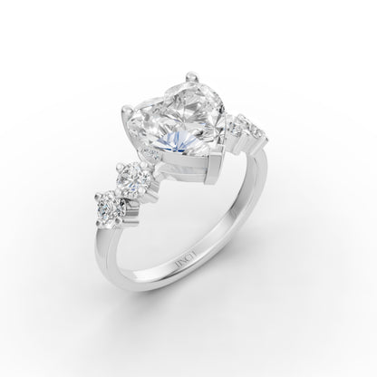 Classic Heart Solitaire Engagement Ring in Lab Grown Diamond