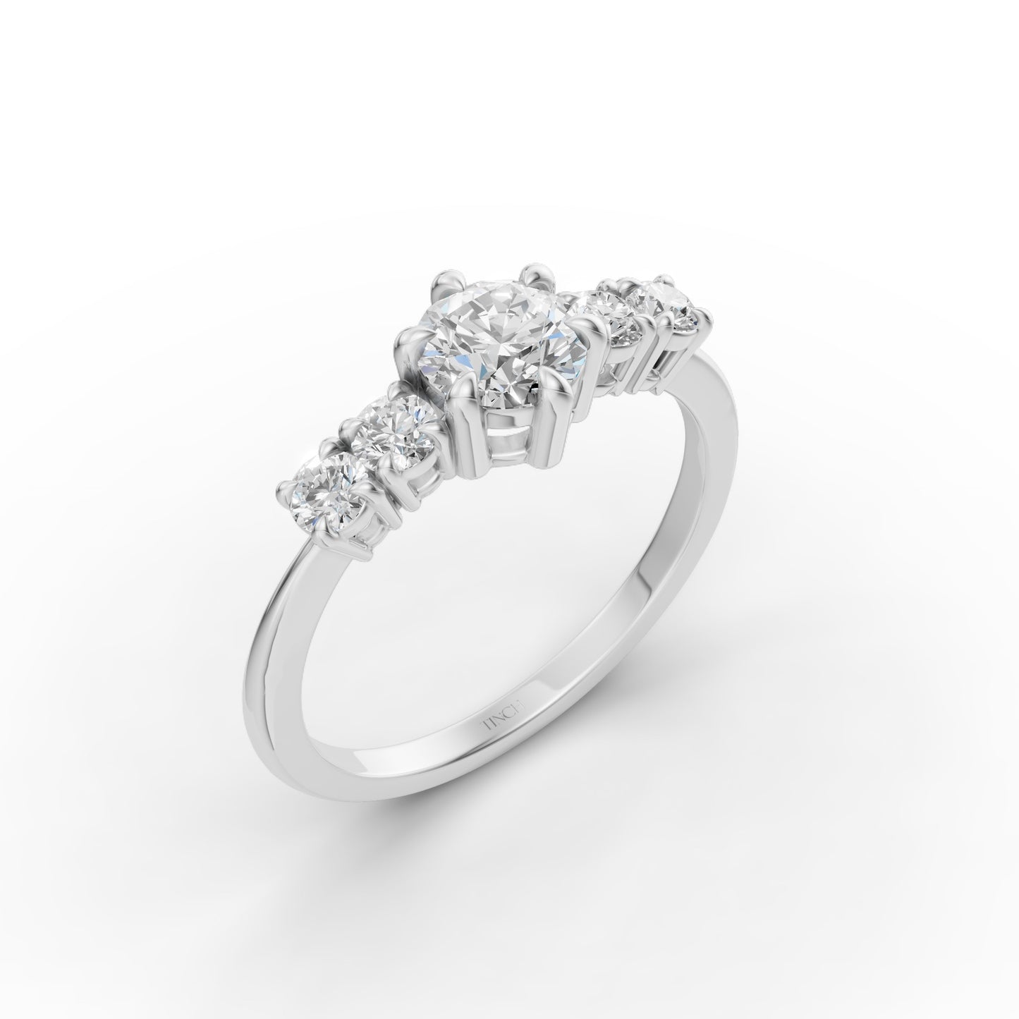 Petite Round Stack Ring in Lab Grown Diamond