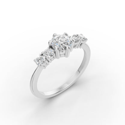 Petite Round Stack Ring in Lab Grown Diamond