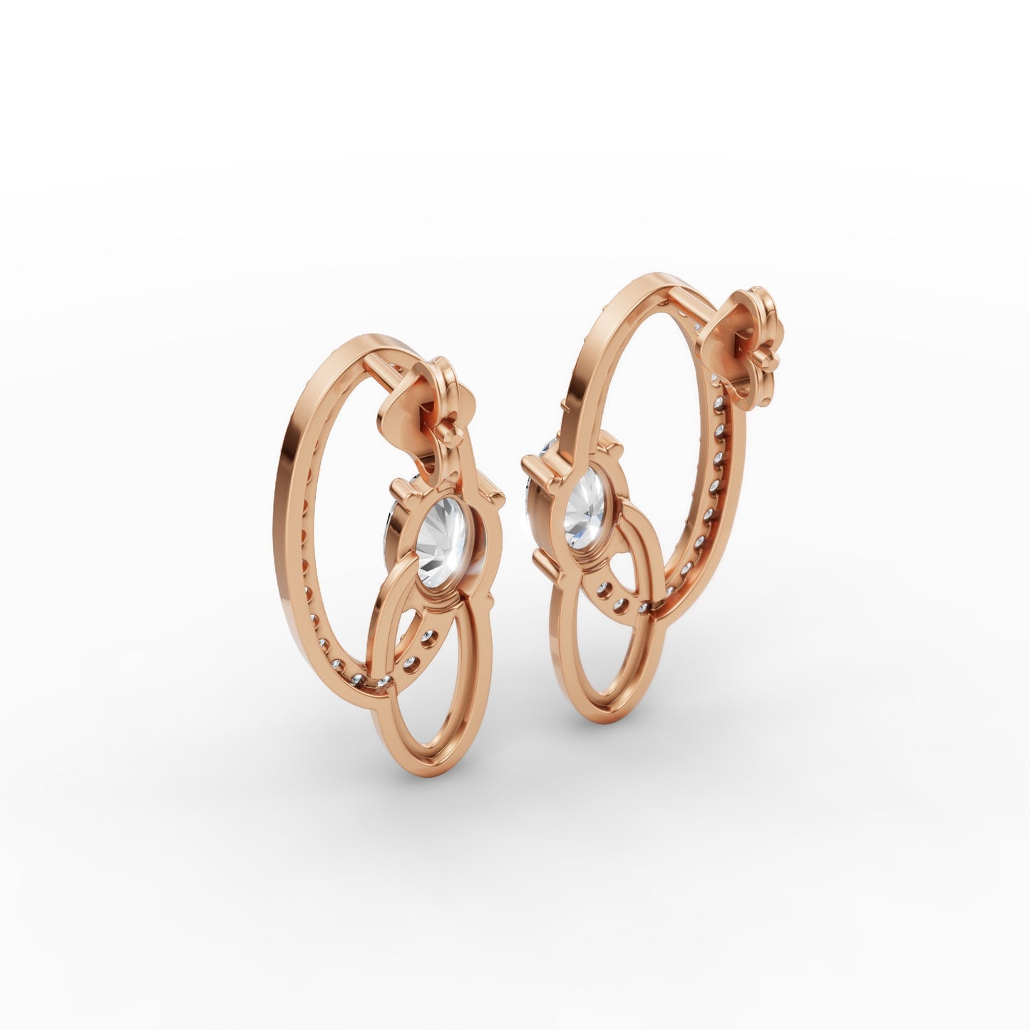 Aarika Oval Diamond Drop Earrings