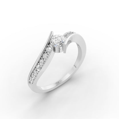 Wave Stack Pinky Ring in Lab Grown Diamond