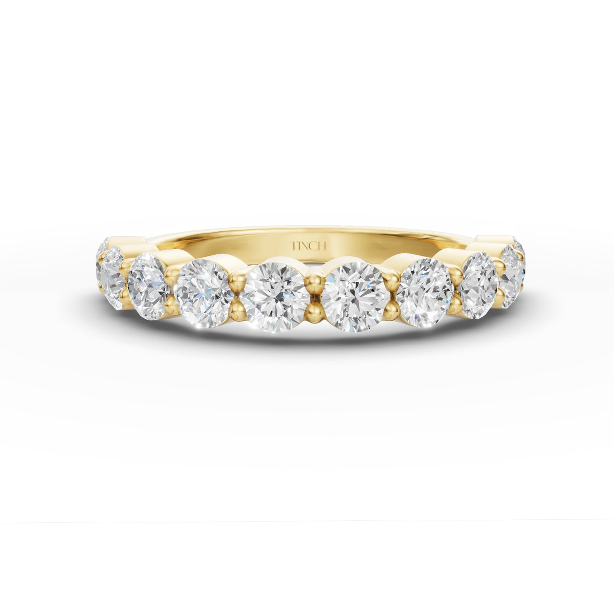 Round Half Infinity Stack Lab-Grown Diamond Ring, IGI-Certified, 14K 18K Gold, front view