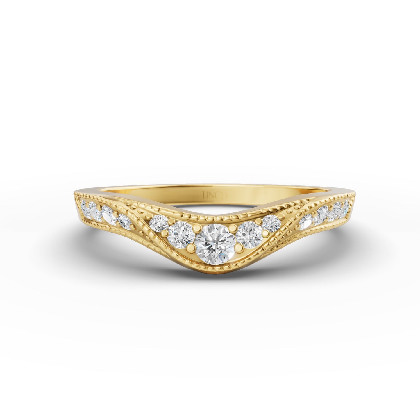 Arc Curve Diamond Wedding Band in Lab Grown Diamond
