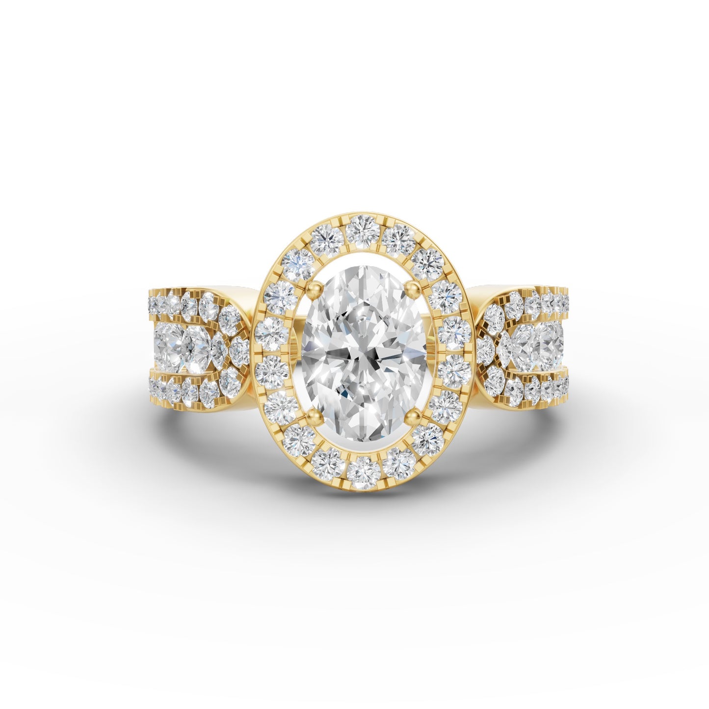 Classic Oval Halo Engagement Ring in Lab Grown Diamond