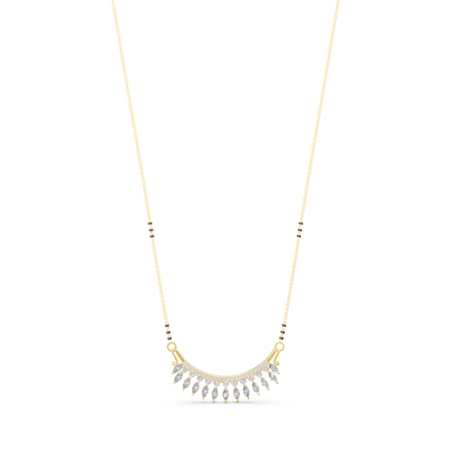 Marquise Fringe Curve Mangalsutra in Lab Grown Diamond