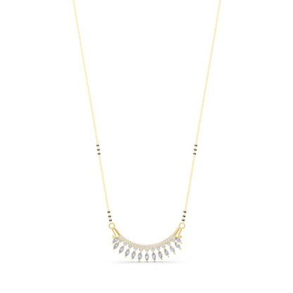 Lab grown diamond gold mangalsutra design for women bridal