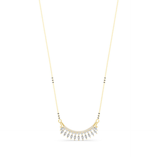 Marquise Fringe Curve Mangalsutra in Lab Grown Diamond