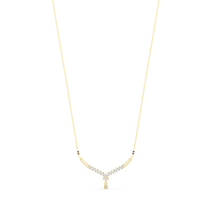Lab grown diamond gold mangalsutra design for women bridal