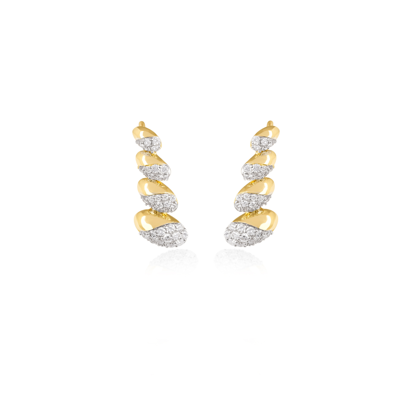 Diamond Half Pavé Ear Climber Earrings