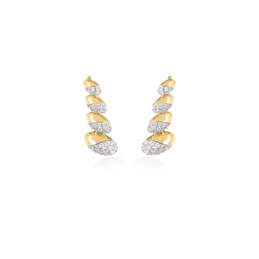 Diamond Half Pavé Ear Climber Earrings