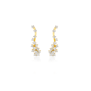 Round Diamond Bezel Cluster Solitaire Stud Earrings